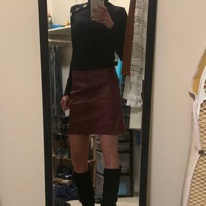 Faux leather skirt